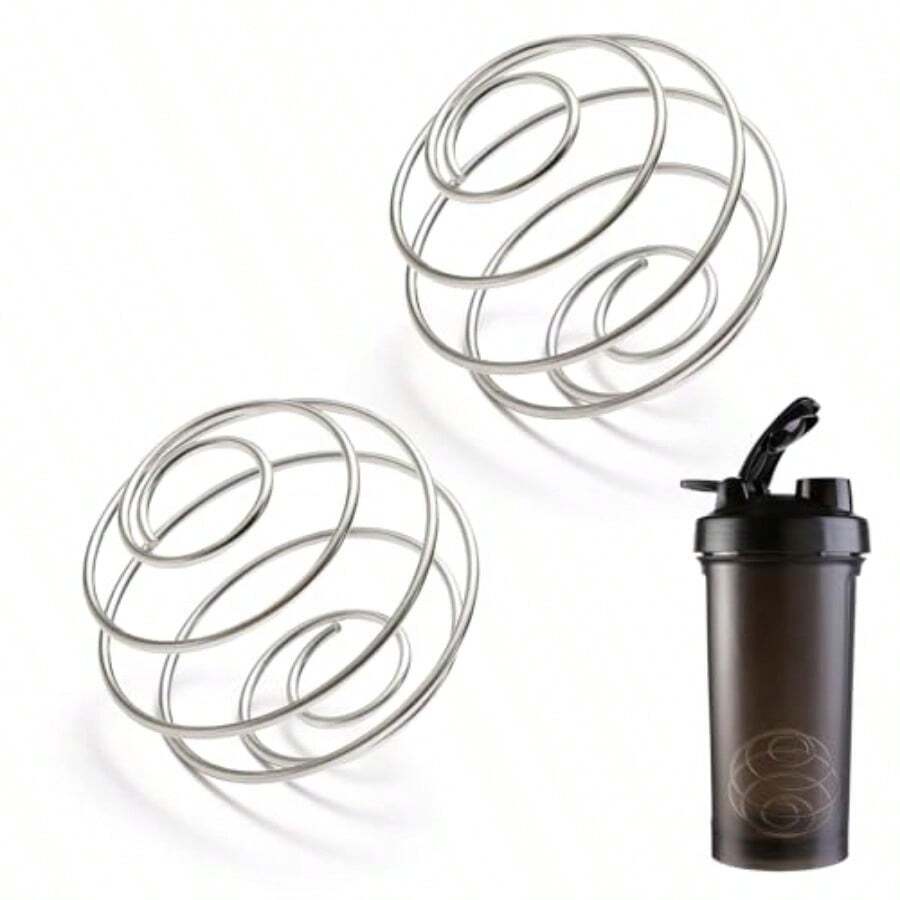 2 Pcs Stainless Steel Shaker Balls For Bottles Protein Mixing Whisk 2 Inch Silver Efficient Mixing For Whey Protein And Supplements - -bạc- - Xem 1