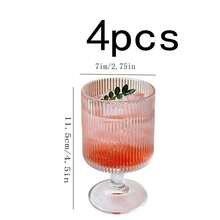 1pc High-Quality Stemmed Glass Cup, Minimalist Striped Design, Large Capacity, Heat & Cold Resistant, Suitable For Kitchen, Restaurant, Coffee, Juice And Various Beverages - Clear - View 15