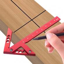 Precision Woodworking Square Ruler, Woodworking 45 Center Marking Tool, Multifunctional Center Marking Tool, Aluminum Alloy Angle Marking Ruler, 45/90 Degree Metric System, Measuring Tool - Metric System - View 8