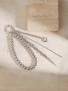 Fashion Contrast Color Faux Pearl CCB Heart Cross Star Keychain, Suitable For Bags, Car Keys, Backpacks, Jeans Accessories, Gift For Friends, Graduation Gift - Multicolor - View 5