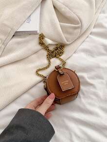 Mini Bag,Fashionable Women's Mini Round Coin Purse With Key Ring And Shoulder Strap For Mom & Kids,Cross Body Bag Women,Cross Body Bag Women,Purse Wallet,Small Bag,Bags Cross Body Bag - Brown - View 8