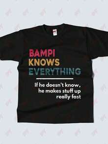 Bampi Knows Everything Grandfather Tshirt - Black - View 2