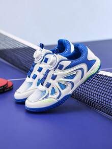 Giày cầu lông unisex, giày thể thao chuyên nghiệp chống trượt, chống mài mòn, thoáng khí, nhẹ, thích hợp cho tập luyện. - Xanh và trắng - Xem 5