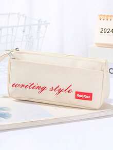 Customized Text LOGO Minimalist Pencil Case, Large Capacity Stationery Bag, Stationery Box, Student Pencil Pouch For Men & Women, Back To School Gift, Exclusive Pencil Bag, Student Large Capacity Pencil Bag, Dirt-Resistant Minimalist Stationery Box, High-Quality Pencil Box, Stationery Pencil Bag - Multicolor - View 9