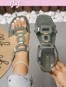 1 par de sandalias de tacón alto para mujer, con decoración de rhinestones, cómodas y de moda, adecuadas para uso casual, fiestas de noche, citas, un artículo esencial para las damas - Verde - Ver 3