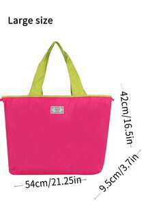 Fashionable Large Capacity Foldable Travel Shopping Bag - Hot Pink - View 5