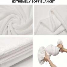 1 pieza de manta de franela con diseño de seta y caracol | Poliéster con relieve ultrasónico, cómoda y ligera, apta para todas las estaciones, de uso múltiple - Blanco y Negro - Ver 6