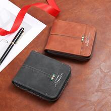 CarrKen 1 buah Dompet Resleting Multifungsi Bergaya Vintage Baru, Tempat Kartu Warna Kontras untuk Pria Muda dan Mahasiswa, Dompet Uang Pria, Dompet Mini, Dompet Kecil, Dompet Perjalanan, Dompet Musim Panas, Dompet Kulit Pria - Biru - View 7