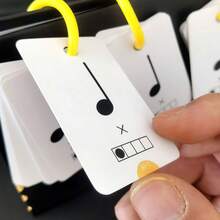 初学者音乐学习认知卡、音乐启蒙桌面教育卡、节奏练习卡、视觉练习卡、音符训练卡、音乐教学工具 - 黑與白 - 查看 7