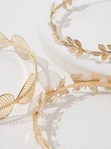 3pcs Maple Leaf & Butterfly Metal Headband - Multicolor - View 2