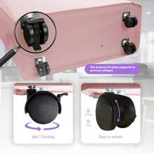 Cesta de lavandería delgada de 42 litros con ruedas cesta de lavandería enrollable para espacios pequeños cesta plegable de ropa sucia Oxford 600D con freno y asa cesta de lavandería - Rosa - Ver 6