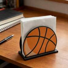 4 Styles Classic Sports-Themed Wooden Tissue Box Holders, Crafted In Soccer, Basketball, Volleyball, Baseball Shapes - Multicolor - View 3