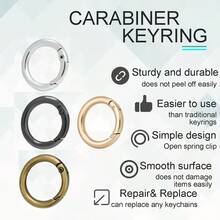 5/10/20pcs Metal Spring Snap Hooks, One-Click Open/Close Anti-Lost Key Chain, Outdoor Camping Backpack Hanging Accessories, Wear-Resistant Rust-Proof Metallic Quick Clips - Multicolor - View 11