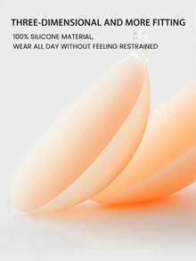 2pcs Silicone Invisible Bra, Women Super Sticky Silicone Invisible Bra, Bridal Bra, Reusable Summer Bra For Dress, Camisole - Apricot - View 5