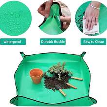 39.5" X 39.5" Foldable Gardening Mat, Plant Repelling Mat, Gardening Kneeling Mat, Waterproof Thickened PE Mat, Stain Resistant, Indoor Plant Repotting Mat, Waterproof Succulent Potting Mat, Foldable Reusable Soil Changing Mat Gardening Grow Mat - Gift For Plant Lovers, Picnic Mat, Table Mat - A - View 3