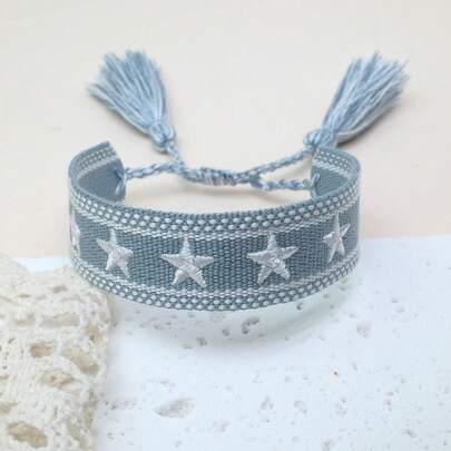 1pc Embroidered Pentagram Handmade Braided Bracelet
