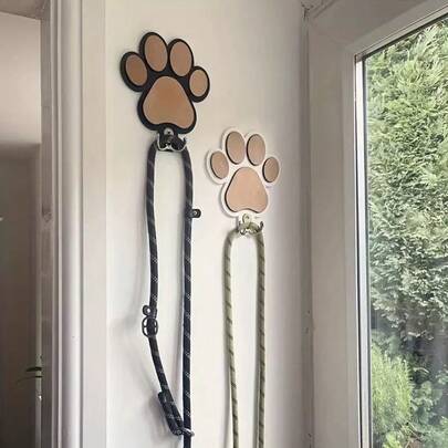 1pc Unique Handmade Wooden Paw Print Wall Hook - Polished Surface, Ideal For Hanging Towels And Clothes In Bedroom And Bathroom Decor