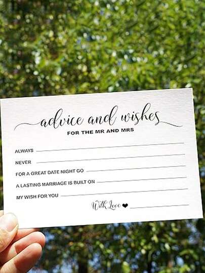 50张空白婚礼感谢卡，可用于手写装饰、婚礼祝贺和祝福，适合新郎新娘、新婚夫妇，也是婚礼装饰/伴娘伴郎派对的理想之选。