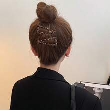 2个豹纹美拉德刘海夹BB发夹侧刘海发夹女士 - 彩色 - 查看 6