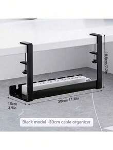 A Metal Mesh Cable Management Tray Under The Table With No Drilling Required, Featuring Clamp-Mounted Cable Management. The Cable Tray Includes A Desk Cable Organizer And A Cable Organizer Under The Table. The Cable Management System Is Adjustable. Suitable For Home Office Standing Desks. - Multicolor - View 4