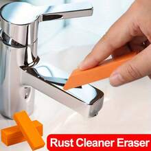 NEW 1Pc Limescale & Rust Remover Eraser High-Quality Rubber Cleaner For Bathroom Glass, Kitchen Pots,  Household Cleaning Tool - Orange - View 2
