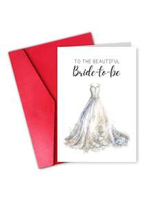 1 thiệp chúc mừng cô dâu thanh lịch "Gửi đến cô dâu xinh đẹp tương lai" kèm phong bì - Thiết kế váy cưới tinh tế, hoàn hảo cho tiệc chia tay độc thân, đám cưới và quà tặng cho phù dâu, mặt trong để trống. - A - Xem 10