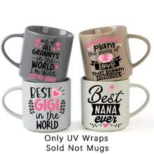 12pcs/SET Grandmother Quotes UV DTF Transfer Stickers For Mugs, Cups, Bottles, Crafts, DIY Art - Easy To Apply DIY Crafts High Viscosity UV DTF Transfer Paper(No Mug, Only Transfer Stickes) - Multicolor - View 5