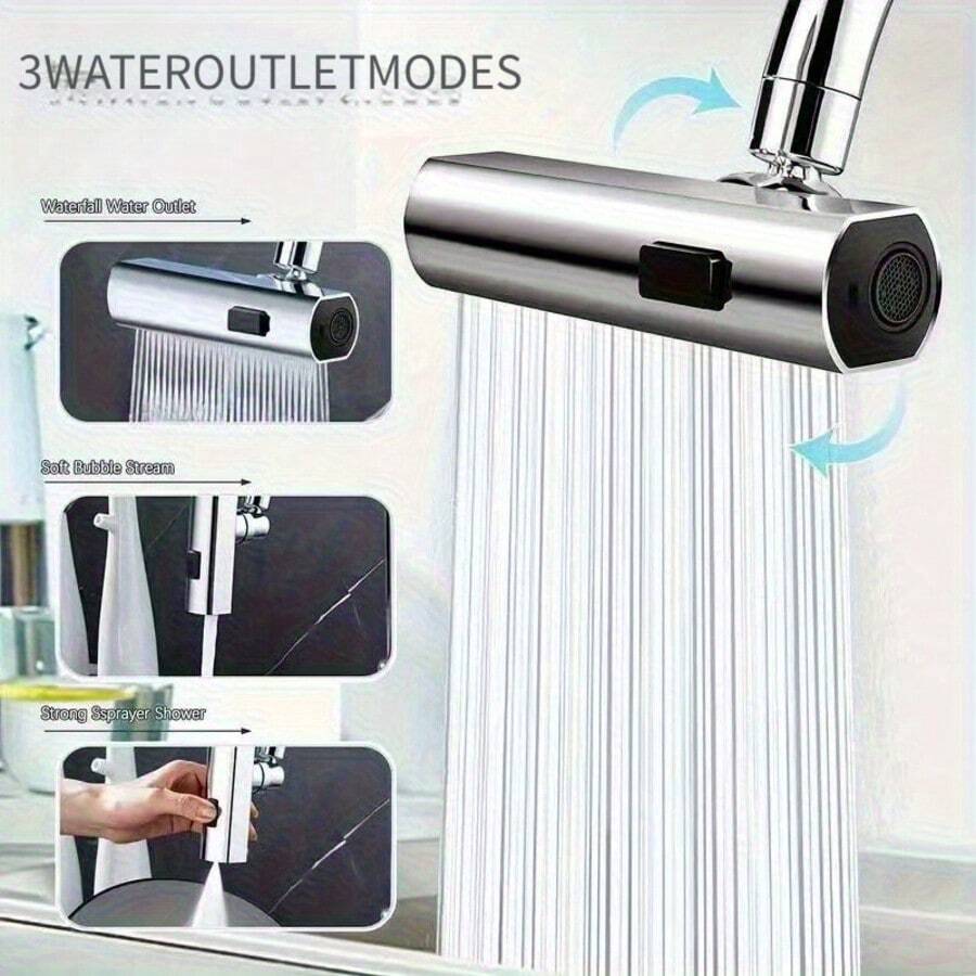 1pc Kitchen Faucet Extension, Multi-Mode Outlet, 360° Rotation, Alloy Interface, Convenient Home Kitchen Assistant, Easy Installation, Exquisite Design, Corrosion Resistant - A - View 1