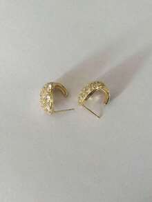 1pair Fashionable Exquisite Cubic Zirconia Teardrop Shaped Personalized Elegant Women Wedding Earrings - Bạc - Xem 4