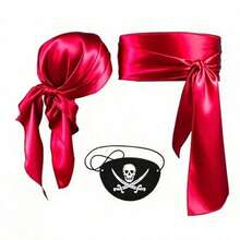 1/3 chiếc băng đô cướp biển Halloween, dây đeo eo bằng nỉ hình đầu lâu và miếng che mắt, phụ kiện trang phục cướp biển thời Trung cổ Phục hưng vui nhộn, đạo cụ trang phục hóa trang, tiệc Giáng sinh, biểu diễn ảo thuật. - Nhiều màu - Xem 14
