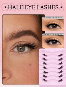 7 Pairs Half Lashes With Clear Band Cat Eye Tail With Eyelash Brush 1/5 PCS & Clip 1 PC Set Elongated Eyelashes Natural Look Wispy Faux Mink Lashes Fluffy Soft False Eyelashes Natural Makeup,Suitable For Christmas Makeup,Lashes, Faux Clis, Lash Cluters, Eyelashes, Magnetic Eyelashes, Lashes Cluers - Half Eyelashes - View 11