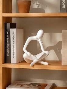 1pc Resin Abstract Figurine, Book Holding Design, Suitable For Home Decor, Birthday, Room Decoration, Ramadan Decoration, Bedroom Decor, Living Room Decor - Reading - View 9