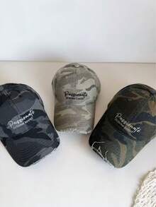 1pc Summer Camouflage Baseball Cap, Embroidered Snapback Hat, Outdoor Casual Sun Hat, Unisex - Baseball Cap - View 9