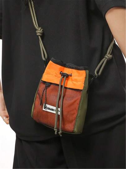 春季时尚简约撞色休闲方形包，户外休闲旅行购物校园多功能男女通用手提包单肩斜挎包