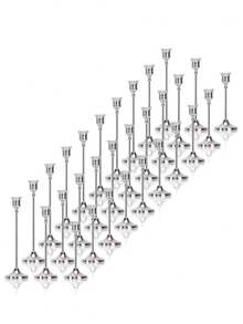 12/6/30pcs Elegant Gold Candle Holders, Pointed Candles, Bronze Candle Holders Suitable For Birthday, Wedding, Fireplace Party, Restaurant Home Decor, Candleless - Silver - View 13