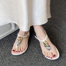 Women's Summer New Ins Flip Flop Sandals, Soft Sole Comfortable Breathable Flat Shoes, Versatile Daily Commute Sandals - White - View 4