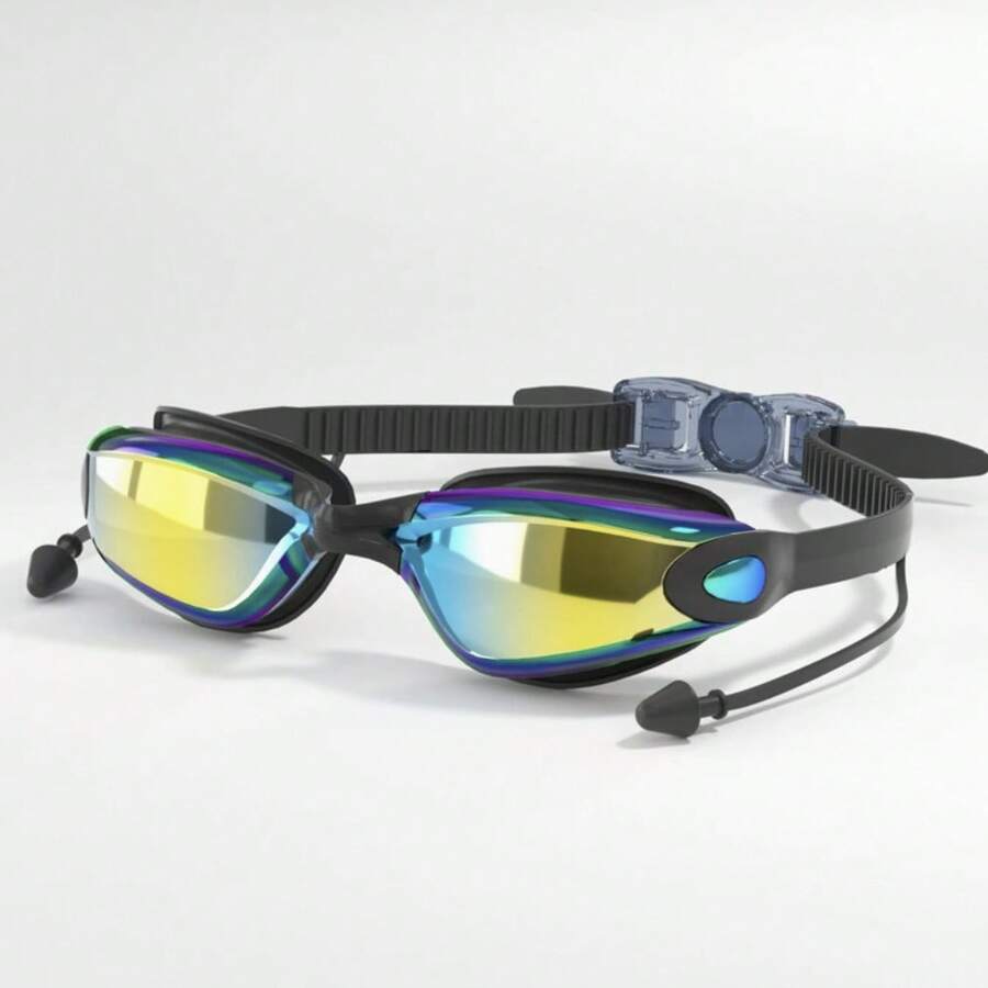 High Definition Adult Swimming Goggles, Waterproof Anti-Fog Electroplated Swimming Goggles, Silicone Competitive Swimming Goggles For Men & Women - A - View 1