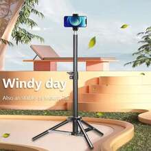 1个21.65英寸可旋转手机三脚架兼自拍杆，可伸缩手机三脚架支架带手机支架 - 查看 4
