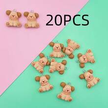 10/20PCSof Charms Plush Sitting Dog Resin Pendants Suitable For Handmade Jewelry, Earrings, Necklaces, Bracelets, Bag Charms, Creative Gifts, And Party Additions - Multicolor - View 8