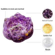 Crystal Lotus Bowl - Handmade With Natural Crystal Chips And Resin, Lotus Bowl For Aromatherapy Burner, Zen Yoga, Home Decor, Decorative Ornament - Crystal Lotus Bowl - View 7
