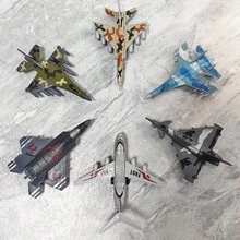 Boys' Airplane Model Set, Mini Aircraft Toy, Fighter Plane Model, Durable Metal Airplane Decor, Suitable For Desktop Display, Perfect Party Favor & Christmas Stocking Stuffer, Great For Christmas, Halloween, Thanksgiving And Easter Gifts - Black - View 5