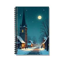 100-Page Spiral Notebook With Dreamy Moonlit Snowy Landscape Design, High-Capacity And Thick Paper, Suitable For Work Notes, Study, School, Diary Writing, Daily Planning, And As A Thoughtful Graduation Or Birthday Gift - U - View 3