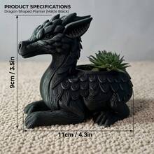 Dragon Planter Pot, Black/Red Dragon-Shaped Succulent Planter, Small Desktop Cactus Flower Pot For Home Office Decor, 4.3 In L X 3.5 In H - Dragon-shaped - View 9