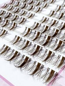 100pcs Brown C-Curl Anime Style Transparent False Eyelashes, Natural Growth, Cartoon Design, Suitable For DIY Personal Eyelashes - C - View 7