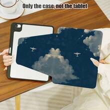 1件PU皮革保护套，带支架、笔槽、飞机云纹图案、720度旋转支架、自动休眠/唤醒功能，兼容荣耀、Matepad、苹果等型号 - 彩色 - 查看 5