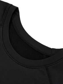 Men's Thermal Shirt For Autumn And Winter With Fleece Lining, Long-Sleeved Fleece Base Shirt - màu đen - Xem 6