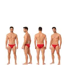 Men's Slim Swim Trunks 3cm Side Slip Bold Modern Diandrher Summer - Red - View 1