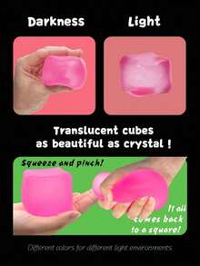 1个大号柔软可挤压果冻猫玩具，不粘手感官玩具，优质手工硅胶冰淇淋挤压玩具，大冰块麦芽糖挤压减压玩具 - 無 - 查看 2