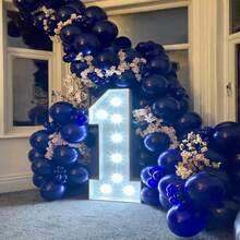 30 piezas de globos azul marino y dorados de 10 pulgadas para decoración de aniversario, boda, Año Nuevo, fiesta de cumpleaños, graduación - Ver 5