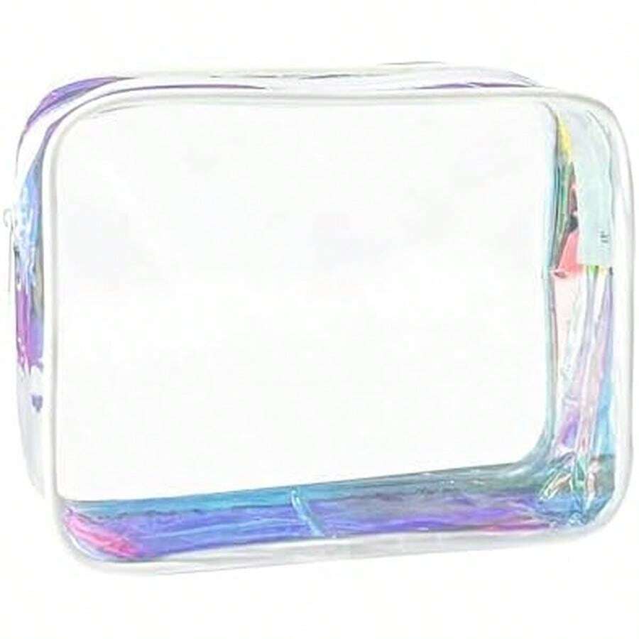 Neon Pouch Small, Makeup Bag, 7"X2.3"X4.7" Size TSA Approved Toiletry Bag, Clear Travel Bags For Toiletries, Clear Cosmetic Bag For Women And Men Small (Transparent (Black Bone)) - 閃電圖案+5套 - 查看 1
